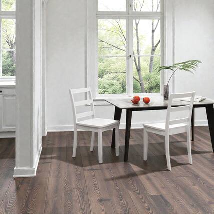 Front. Hivvago - Set of 2 Durable Rubber Wood Dining Chairs for Kitchen and Dining - White.