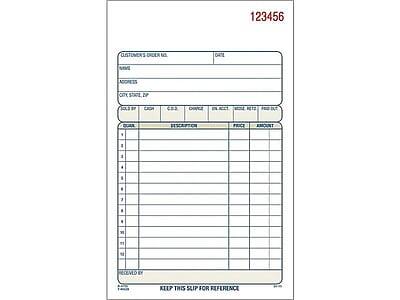 123456

CUSTOMER'S ORDER NO. DATE

CUSTOMER
NAME
ADDRESS
CITY, STATE

ORDER
ITEM DESCRIPTION
PRICE
AMOUNT

CASH
C/S
C/O
IN ACCT.
DISC. NET
FEE

KEEP THIS SLIP FOR REFERENCE