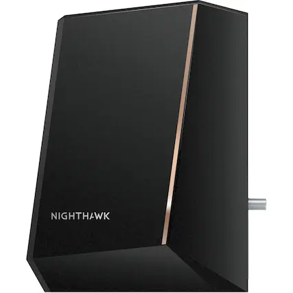 Front. NETGEAR - CM2000-100NAR Nighthawk Multi-Gig Cable Modem - Refurbished Excellent - Black.