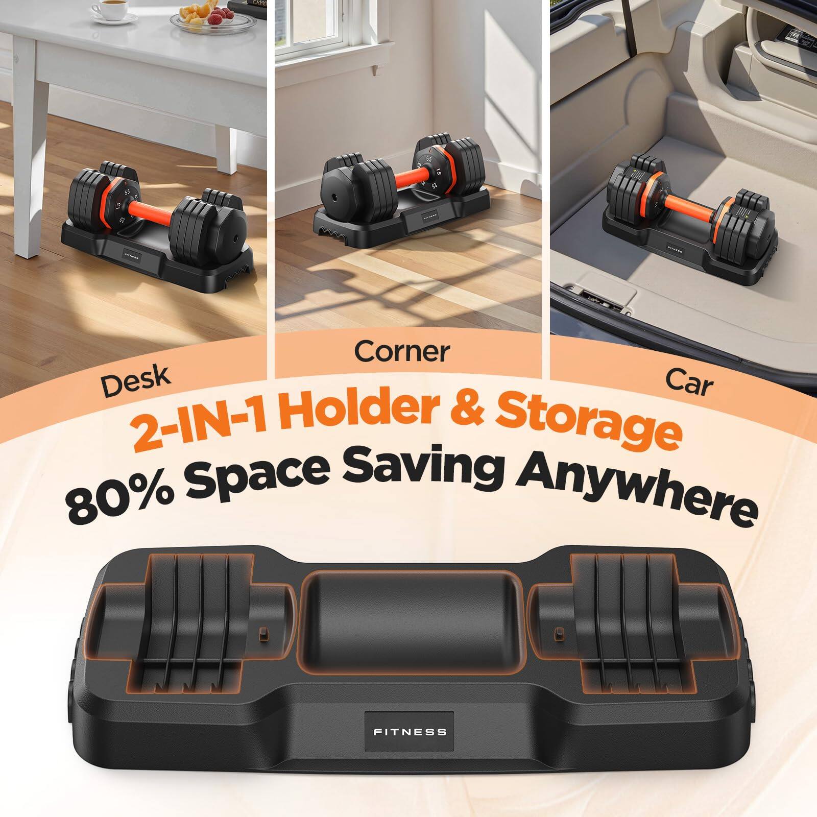 Cam E Corner Desk Car 2-IN-1 Holder & Storage Space Saving Anywhere 80% FITNESS