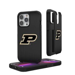 Keyscaper - NCAA - Purdue Boilermakers Linen Logo iPhone Rugged Case - 15 - Black