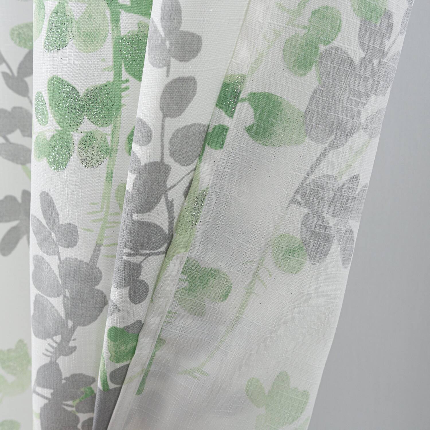 Alt View 1. Olivia Gray - Olivia Gray 100% Polyester 140 GSM Aiden Printed Textured Grommet Curtain Panel 54" x 84" Green - Green.