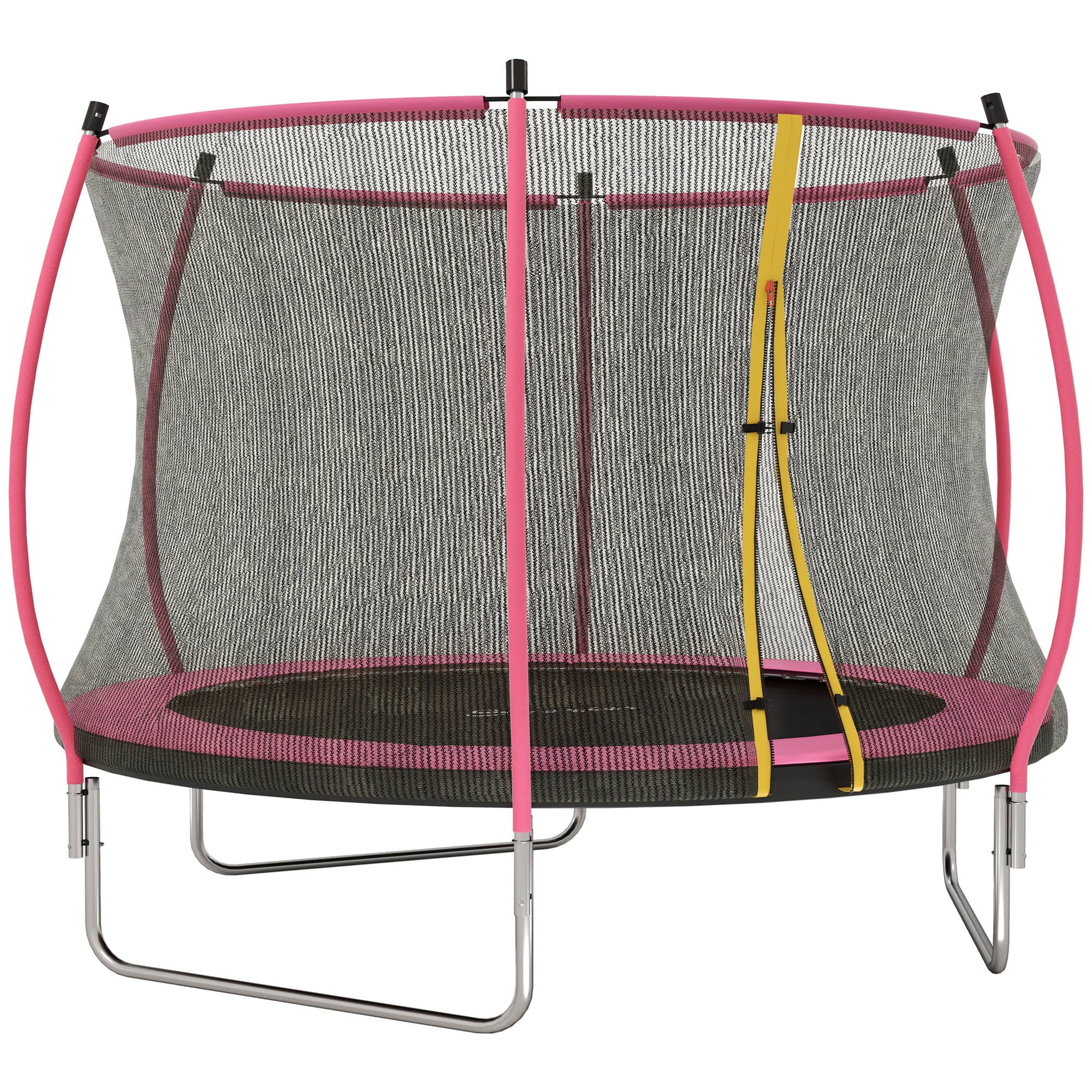 Soozier - 10ft Trampoline Outdoor, Recreational Trampoline with Net Enclosure - Pink