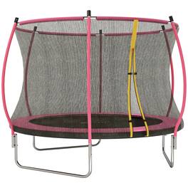 Soozier - 10ft Trampoline Outdoor, Recreational Trampoline with Net Enclosure - Pink