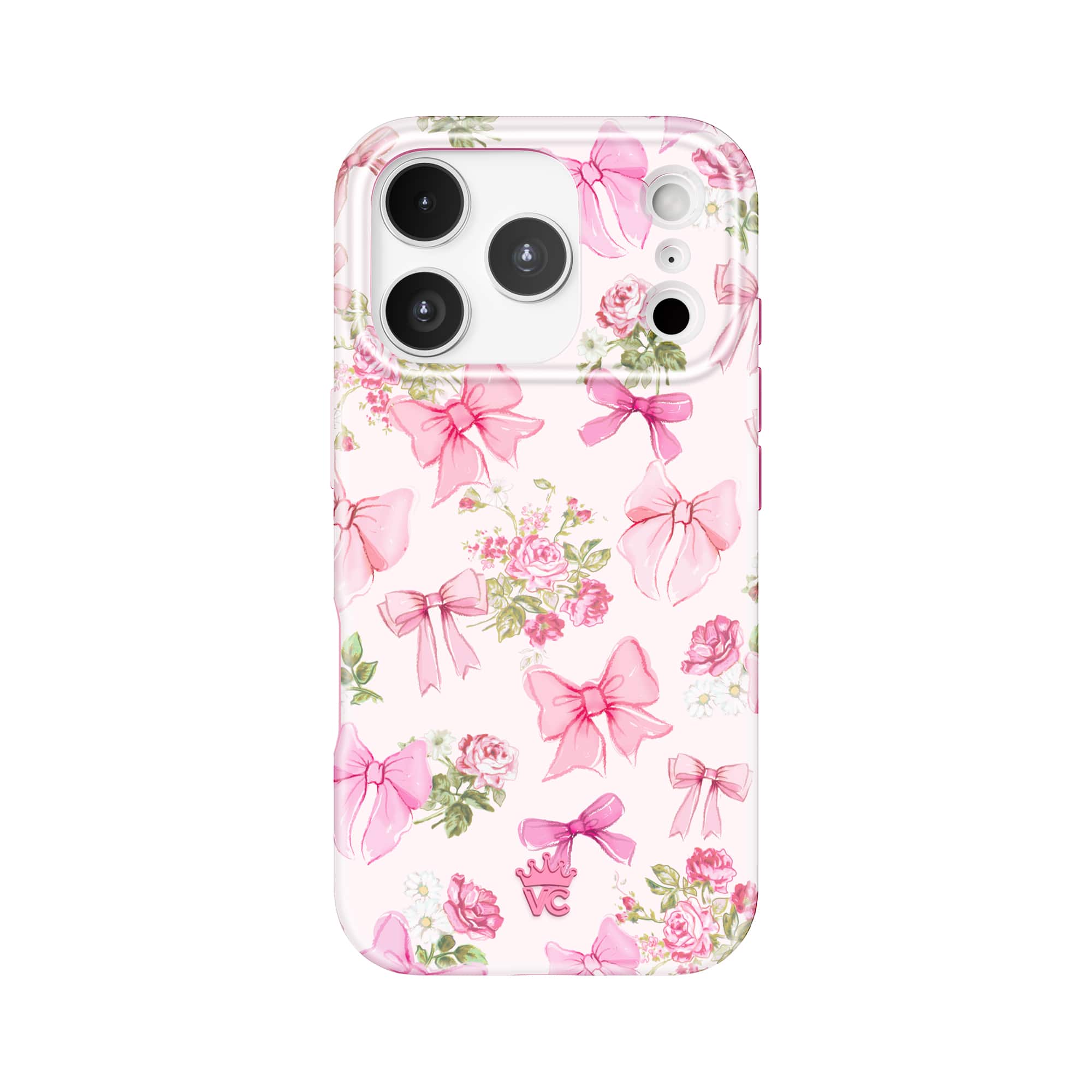 Front. VELVET CAVIAR - MagSafe Case for Apple iPhone 17 Pro - Posie Pink Bow.