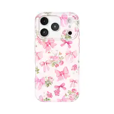 Front. VELVET CAVIAR - MagSafe Case for Apple iPhone 17 Pro - Posie Pink Bow.