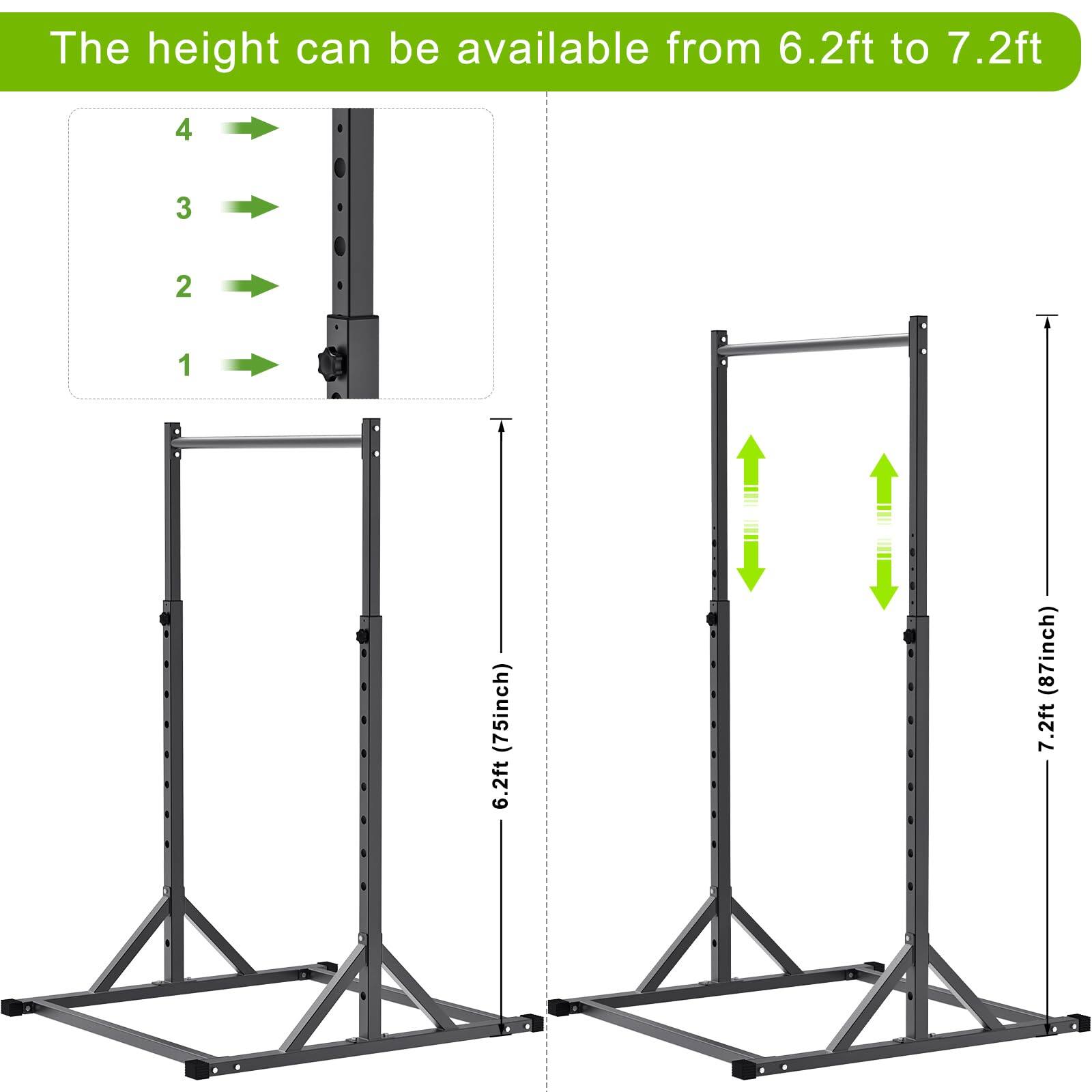 The height can be available from 6.2ft to 7.2ft

6.2ft (75inch)  
7.2ft (87inch)