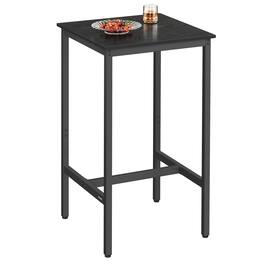 Songmics Home - Bar Table, Small Kitchen Dining High Top Pub Cocktail Table for Living Room Party, Sturdy Metal Frame - Ebony Black and Ink Black