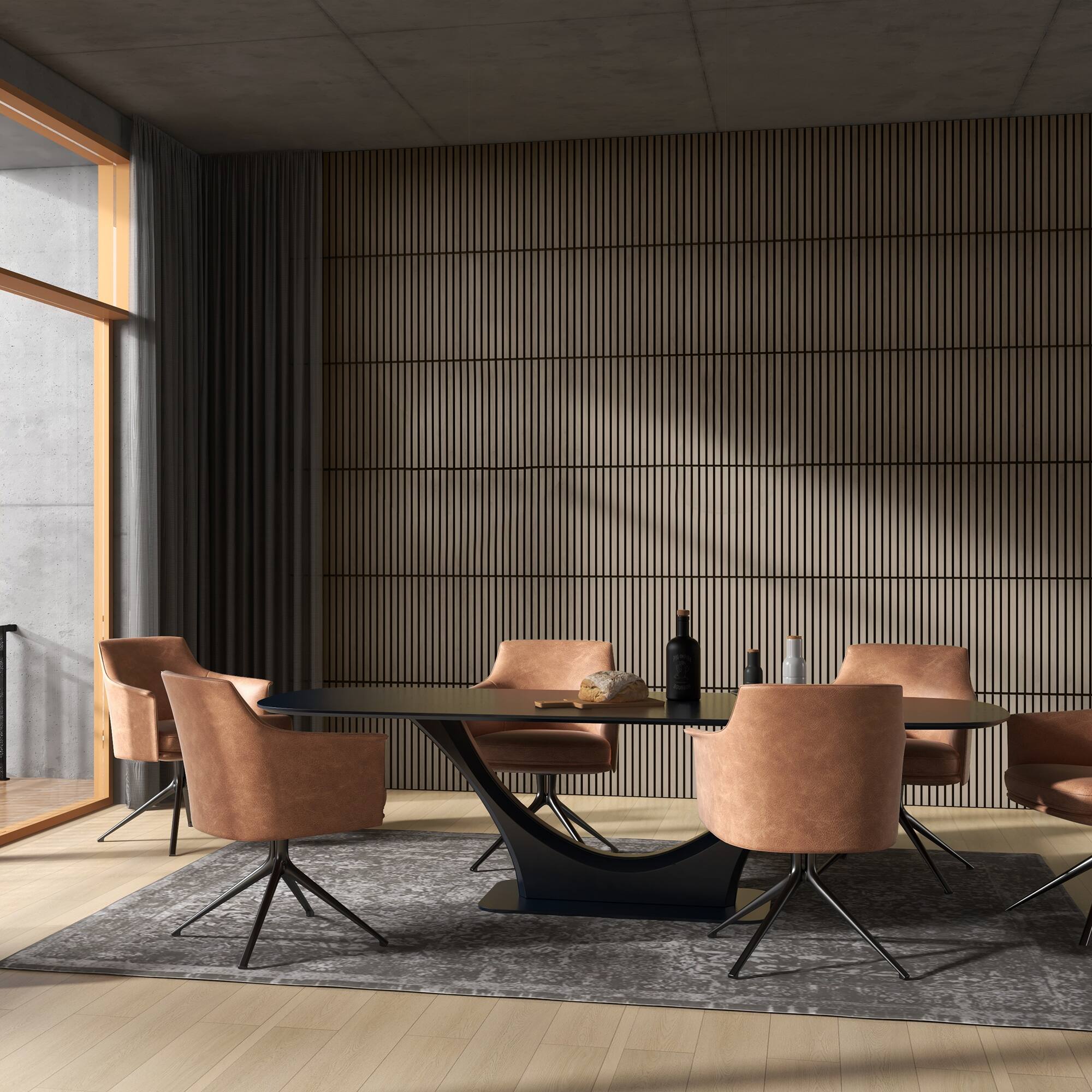 Alt View 1. Homcom - x 24" Wood Panels for Wall, 4 Pack Acoustic Panels, Sound Absorbing Slat Wall for Wall Decor - Walnut.