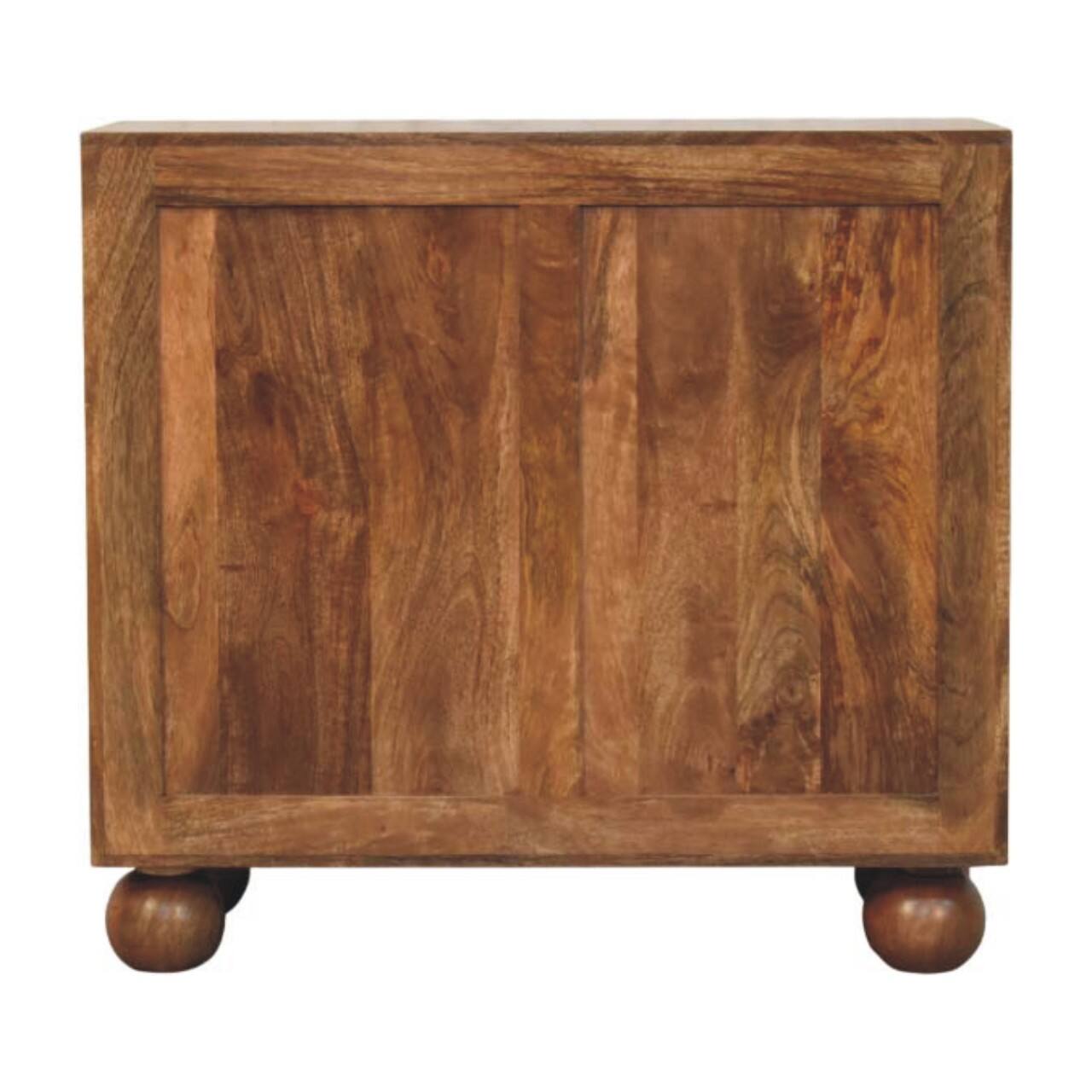 Alt View 6. Artisan Furniture - Artisan Furniture Solid Wood Arched Rattan Two-Door Sideboard, 2 Shelves, Brown - Brown.
