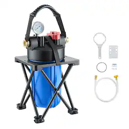 VEVOR - RV Water Filter System, 0.5-Micron Premium RV Water Filtration System Replacement with Cartridge and Mounting Bracket - Blue