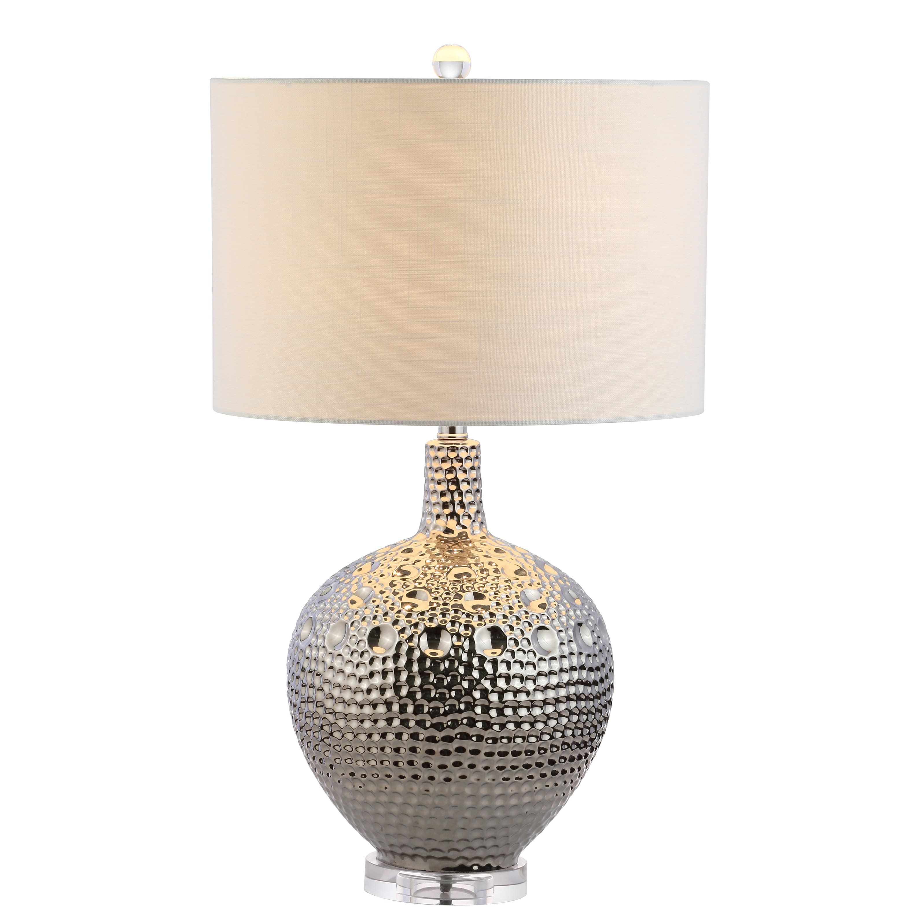 Jonathan Y - Andrews 27" Ceramic LED Table Lamp - Chrome