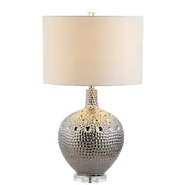 Jonathan Y - Andrews 27" Ceramic LED Table Lamp - Chrome