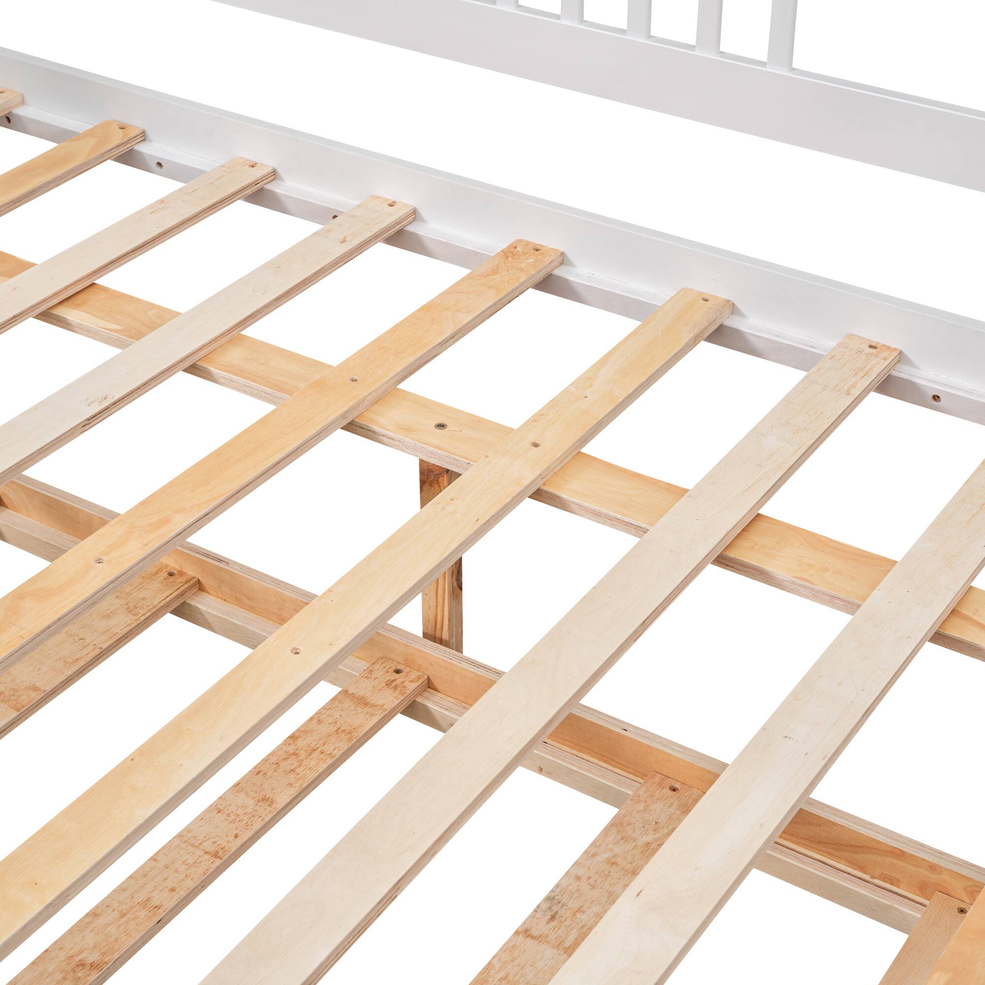 Alt View 7. Tiramisubest - Full Size Daybed Wood Bed with Twin Size Trundle,White - White.