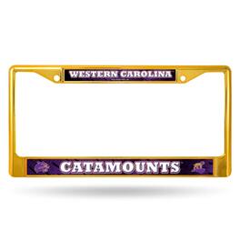 Rico Industries - Western Carolina Catamounts Gold Painted Chrome Metal License Plate Frame - Multi