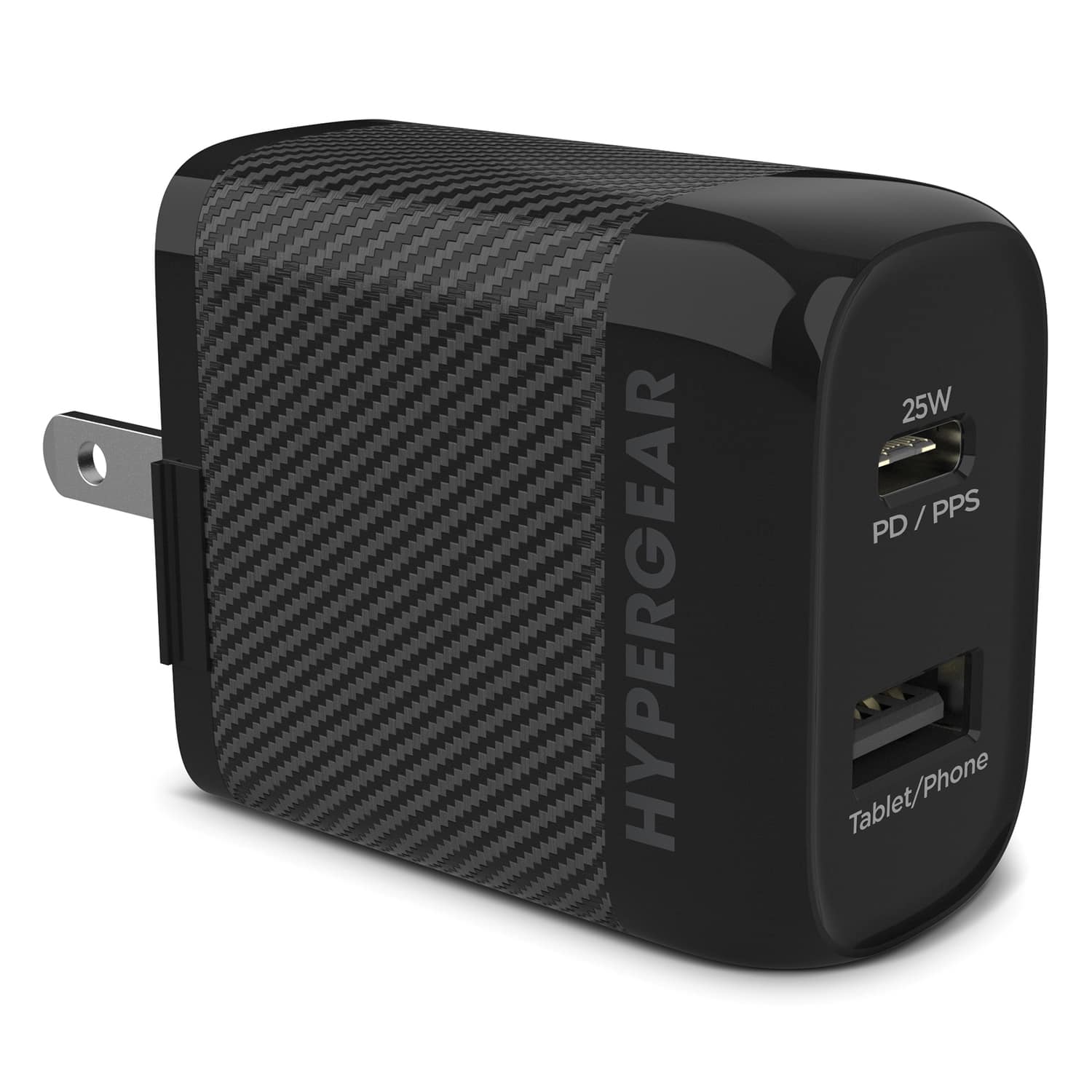 HyperGear - 15625 Speedboost 25-watt Pd Dual-output Usb Wall Charger - Black