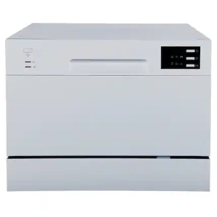 Front. SPT - 21 in. Silver Portable Countertop 120-Volt Dishwasher with 6 Cycles with 6 Place Settings Capacity - Silver.