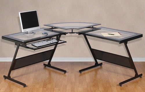 Best Buy Z Line Designs Delano Glass L Computer Desk Black