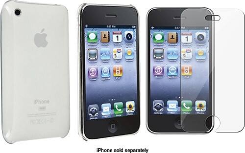 Angle Standard. eForCity - Bundle Slim-Fit Snap-On Case for Apple® iPhone® 3G and 3GS - Clear.