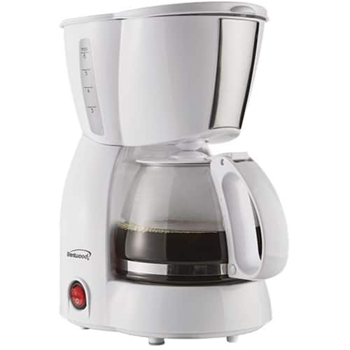 Angle. Brentwood - 4-Cup Coffee Maker - White.