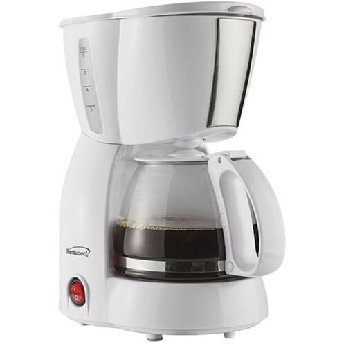 Angle. Brentwood - 4-Cup Coffee Maker - White.