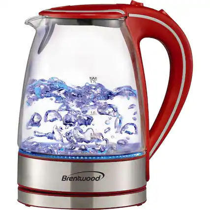 Angle. Brentwood - 1.7L Electric Kettle - Red.