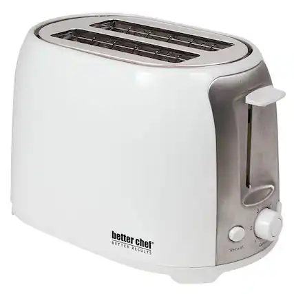 Angle. Better Chef - 2-Slice Extra-Wide-Slot Toaster - White.