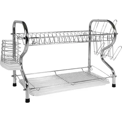 Angle. Better Chef - 16" Chrome Dish Rack - Chrome.