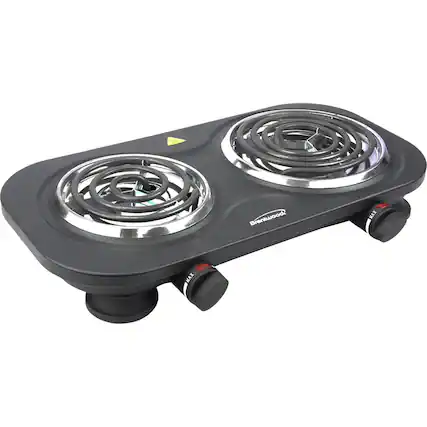 Angle. Brentwood - Electric Double Burner - Black.
