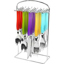 Gibson - Santoro 20-Piece Flatware Set with Hanging Rack - Multi