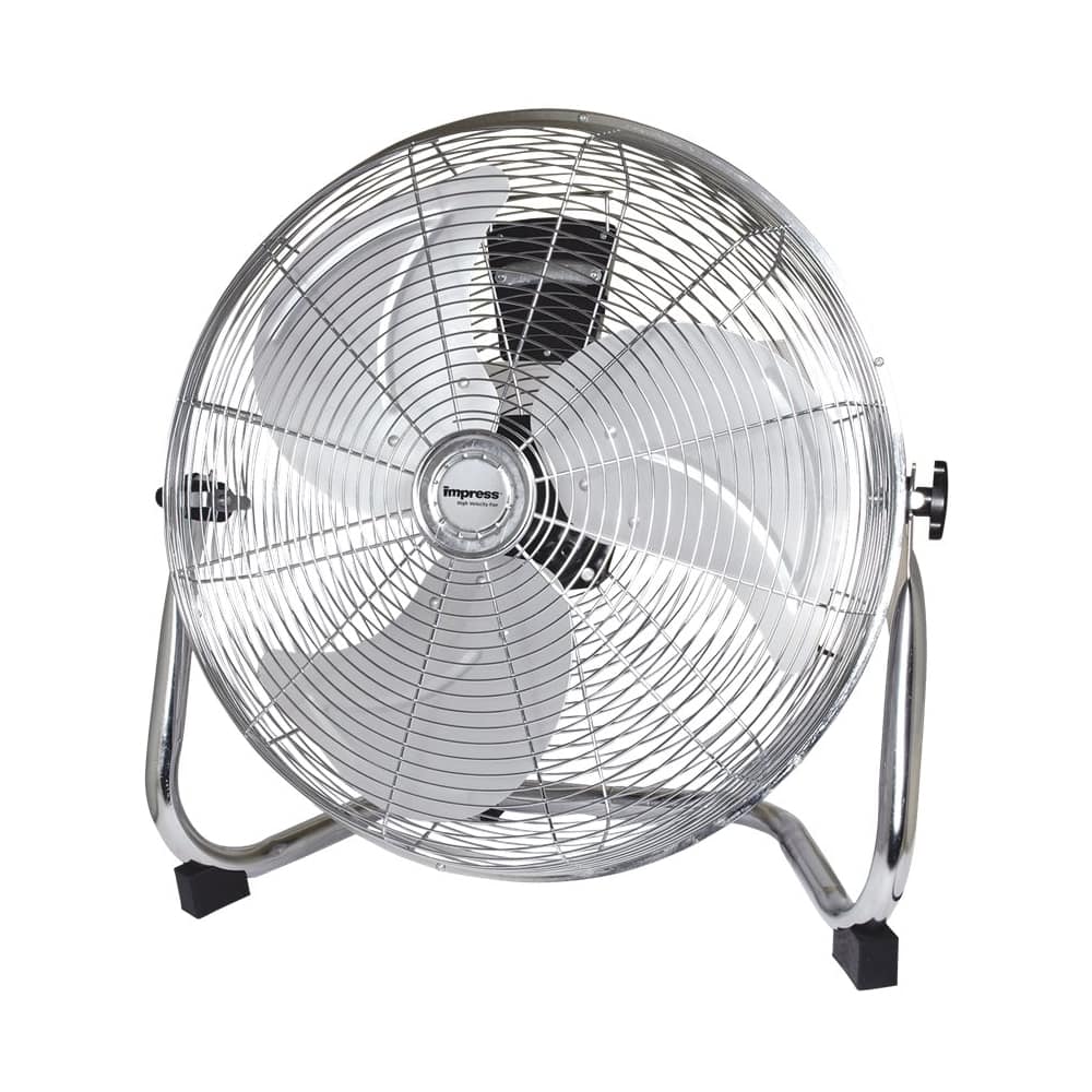 Front. Impress - 18" Floor Fan - Chrome.