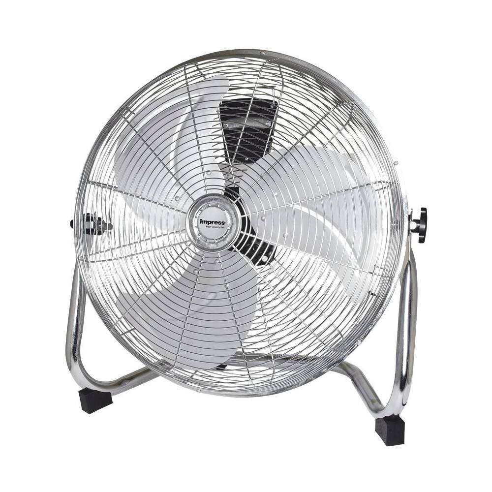 Front. Impress - 18" Floor Fan - Chrome.