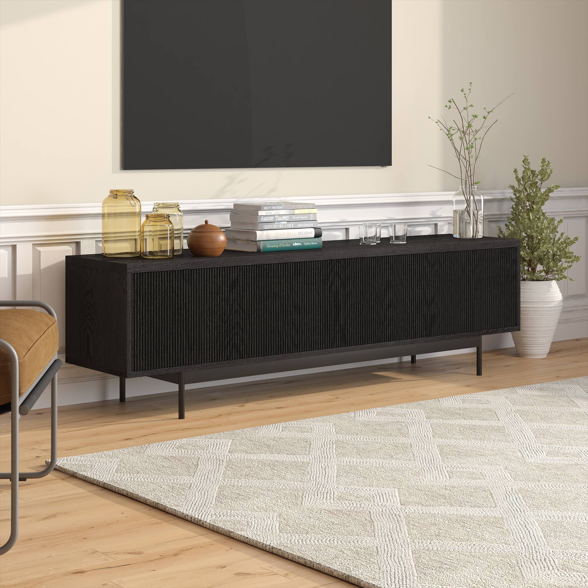 Alt View 33. Camden&Wells - Whitman TV Stand Fits Most TVs up to 75 inches - Black Grain.