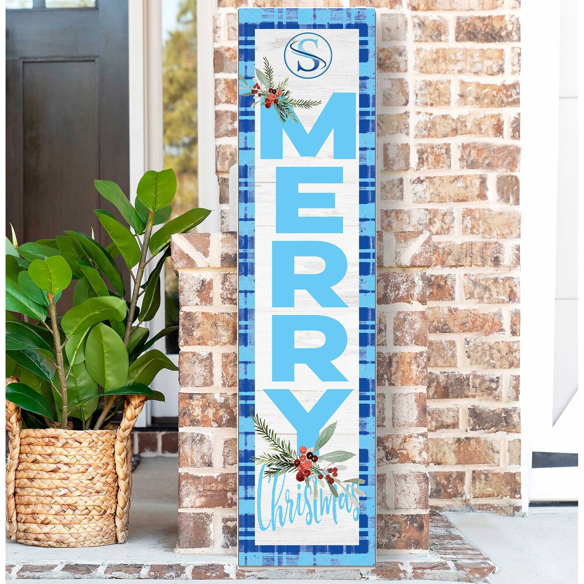 Alt View 1. Jardine - Southern West Virginia Community and Technical College 12'' x 48'' Outdoor Merry Christmas Leaner - White.