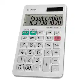 Sharp - EL-377WB 10-Digit LCD Large Pocket Calculator - false