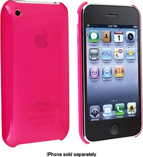 Angle Standard. eForCity - Bundle Slim-Fit Snap-On Case for Apple® iPhone® 3G and 3GS - Clear Hot Pink.