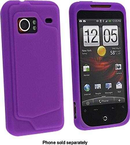 Angle Standard. eForCity - Bundle Silicone Skin Case for HTC DROID Incredible Mobile Phones - Dark Purple.