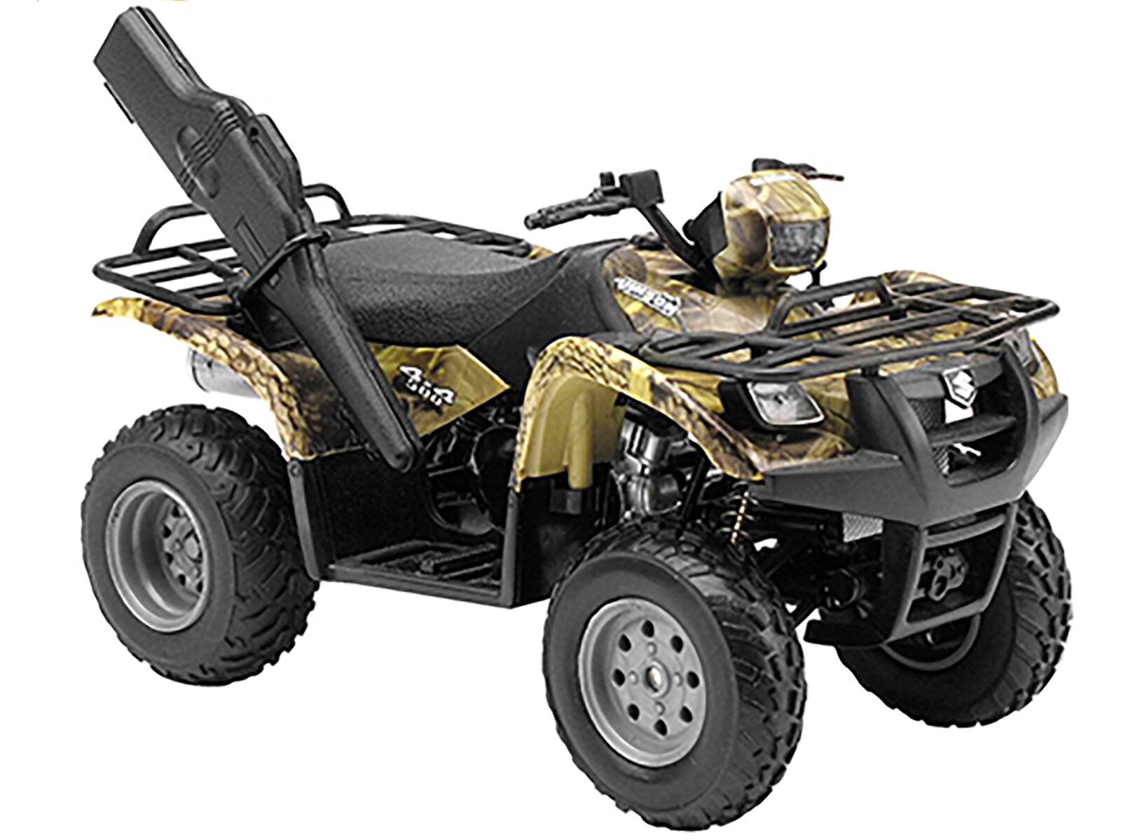 Alt View 1. New Ray - Suzuki Vinson 4x4 500 Quad Runner ATV Green 1/12 Diecast Motorcycle Model by New Ray.