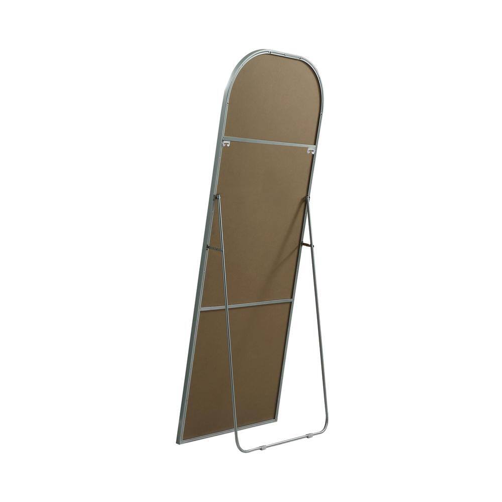 Alt View 1. Elegant Decor - Metal Frame Arch Full Length Mirror 28x74 Inch in Silver - Silver.