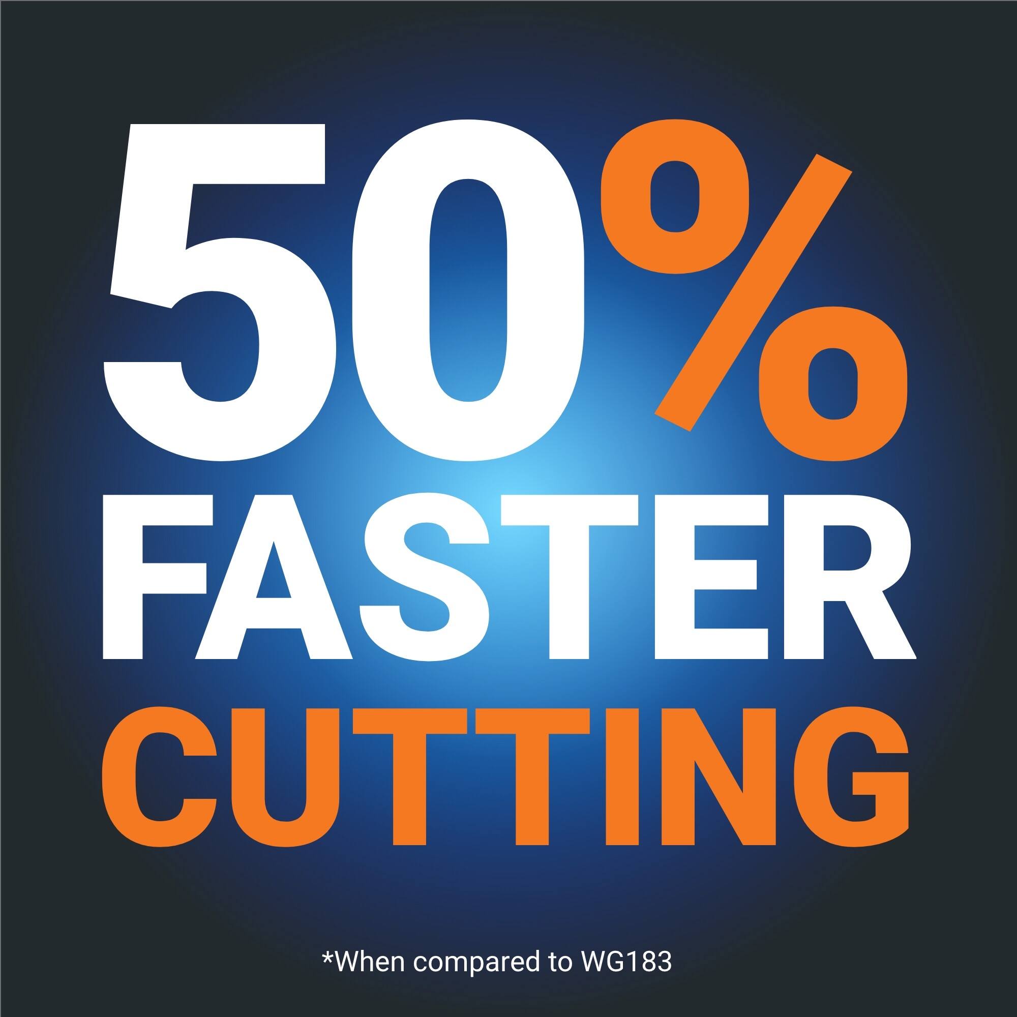 50% FASTER CUTTING *When compared to WG183
