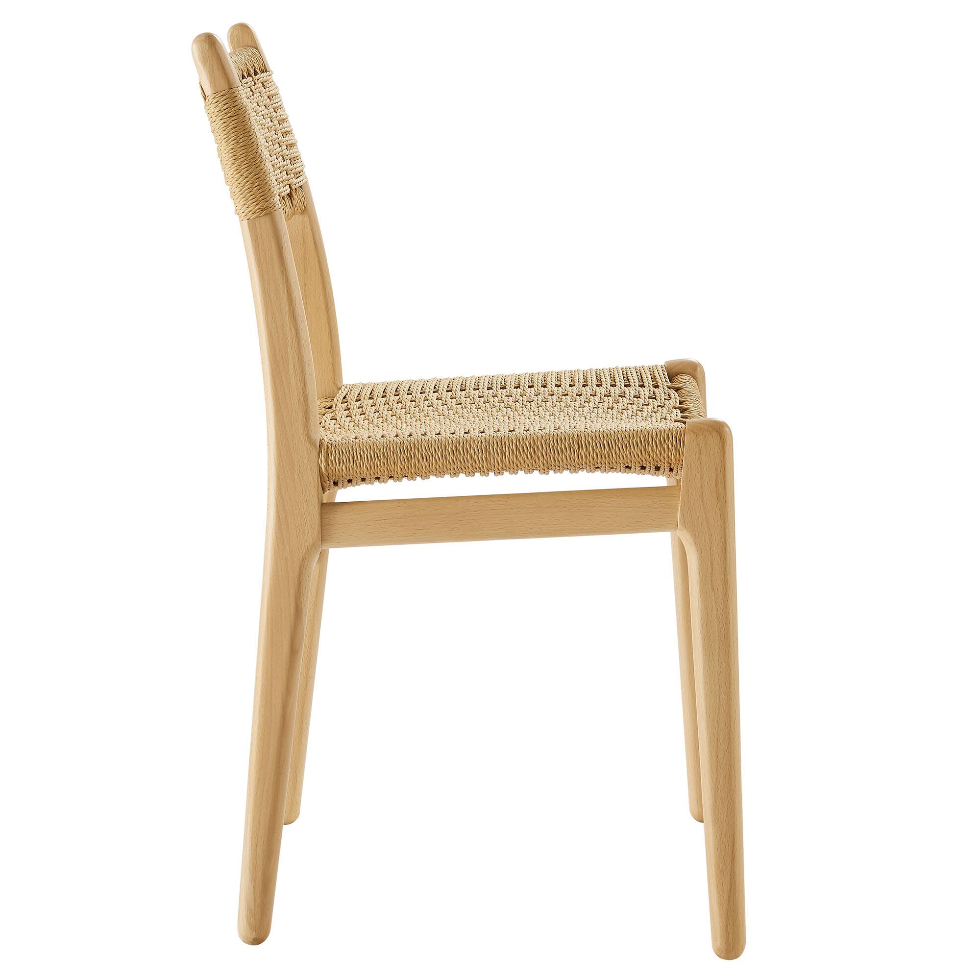 Alt View 1. Modway - Wynn Rope and Wood Dining Side Chairs Set of 2 by Modway - Brown.