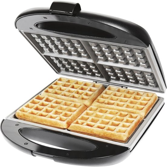 Chefman - Square Flip Waffle Maker - Black - Angle Zoom