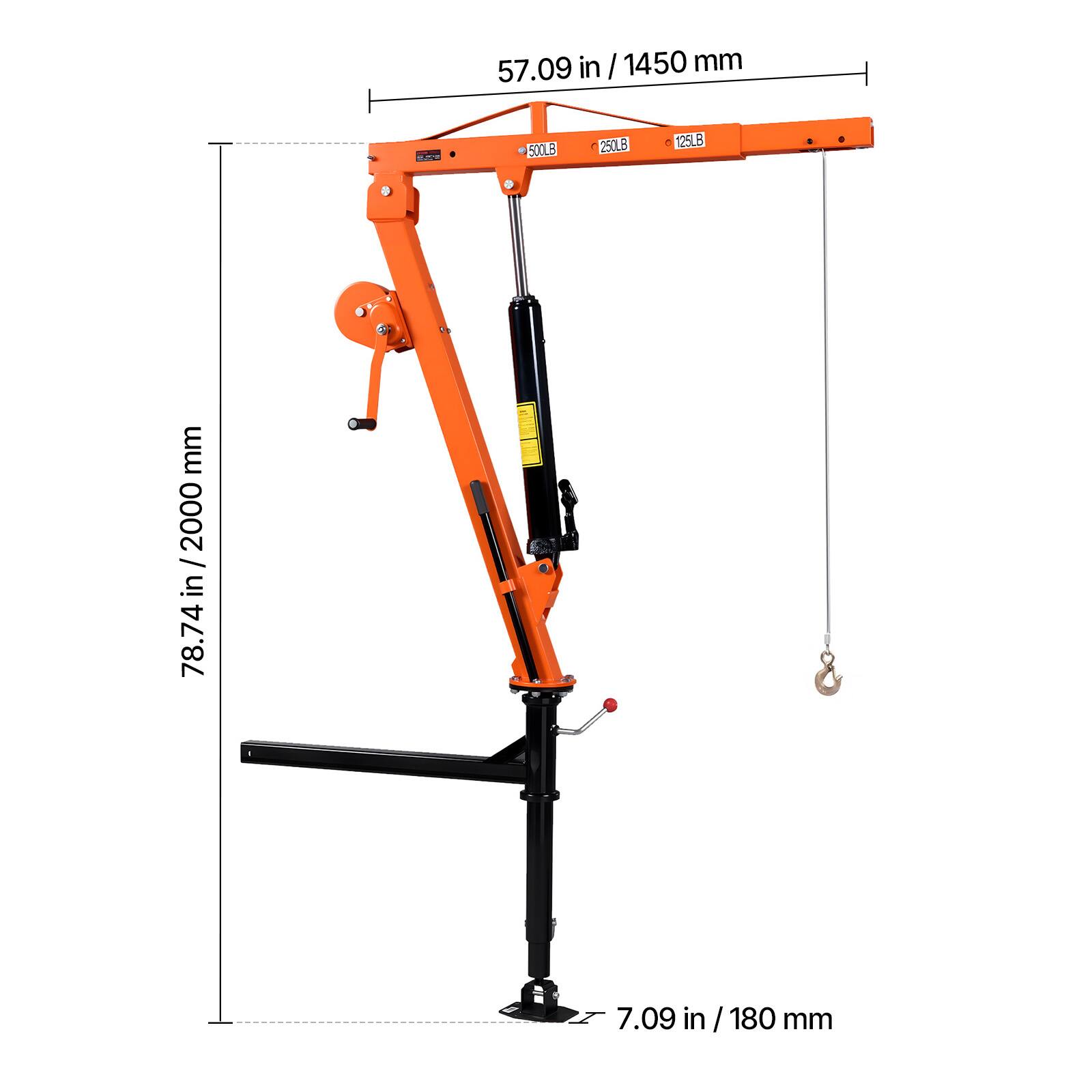 57.09 in / 1450 mm

SEE

500LB
250LB
125LB

mm 2000 / 78.74 in / 2000 78.74

7.09 in / 180 mm