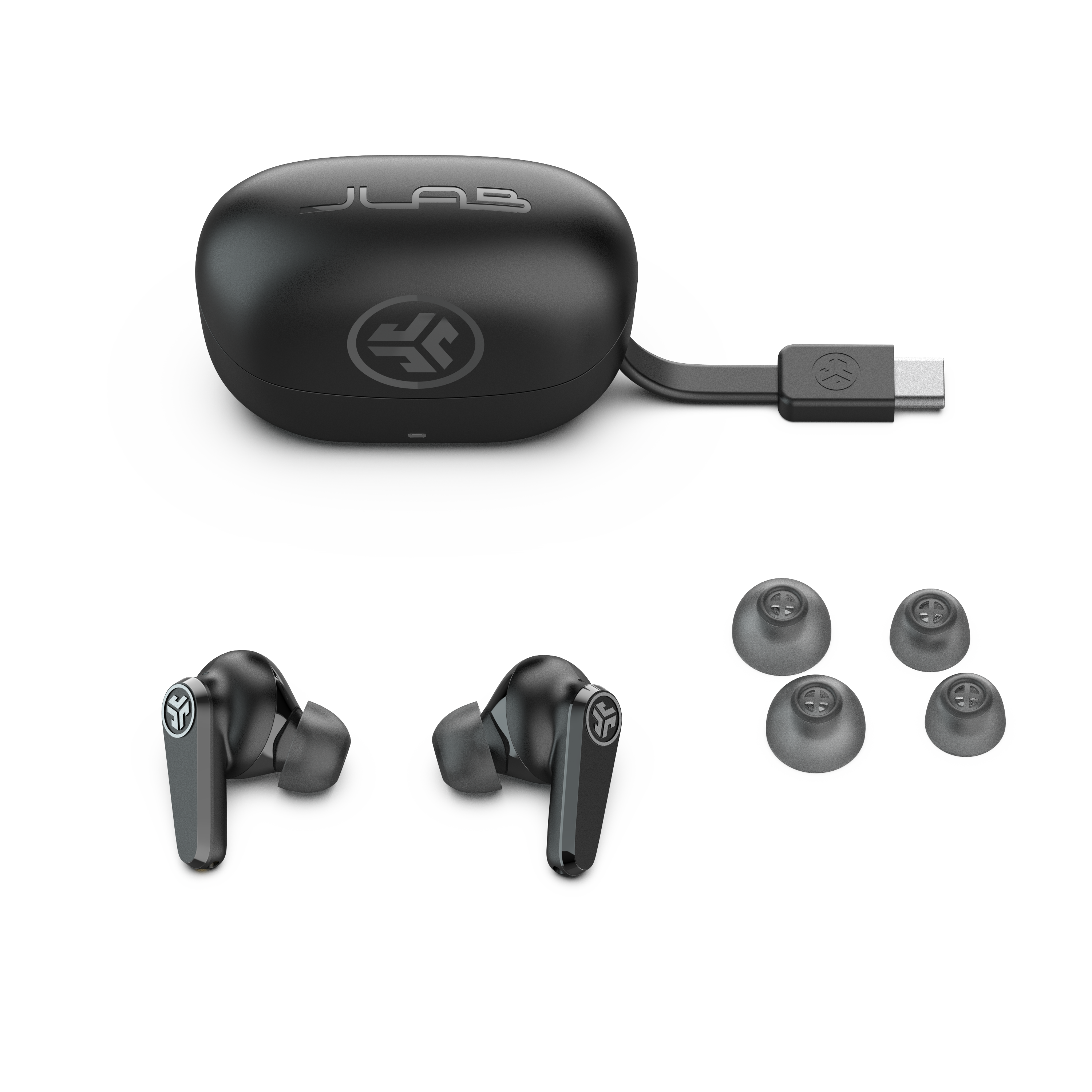 Left. JLab - Go Pods ANC True Wireless Earbuds - Black.