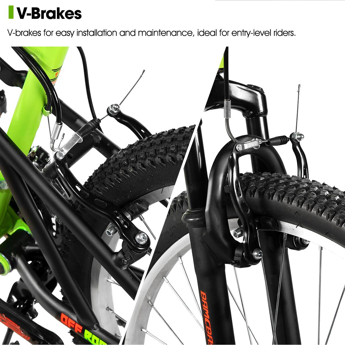V-Brakes

V-brakes for easy installation and maintenance, ideal for entry-level riders.