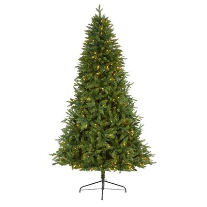 Front. BreeBe - 7' New Hampshire Fir Christmas Tree w/450 LED 1682 Tips - Green.