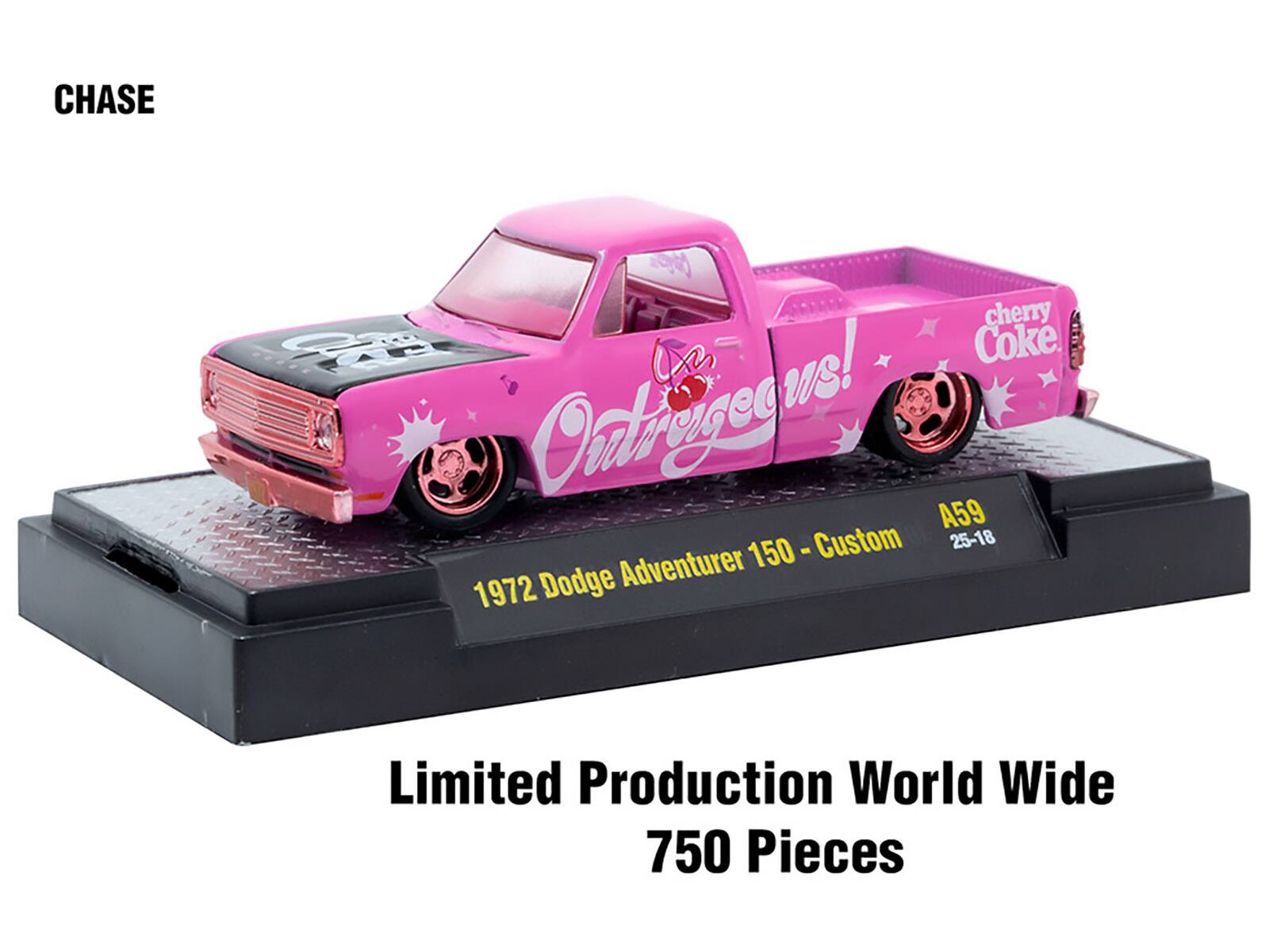 CHASE  
cherry Coke  
200 x Caliregeawel A59 - Custom 25-18 Adventurer 150 1972 Dodge Limited Production World Wide 750 Pieces