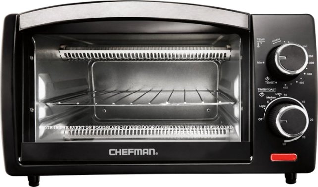 Chefman - 4-Slice Toaster Oven - Black - Angle Zoom