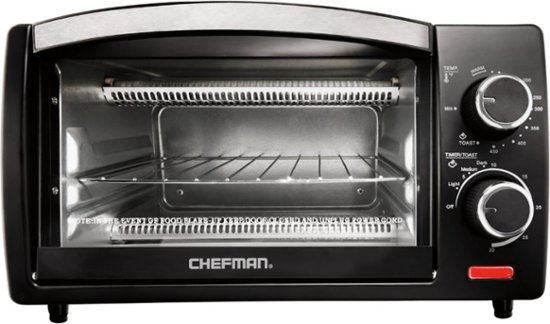 CHEFMAN - 4-Slice Toaster Oven - Black - Angle_Zoom