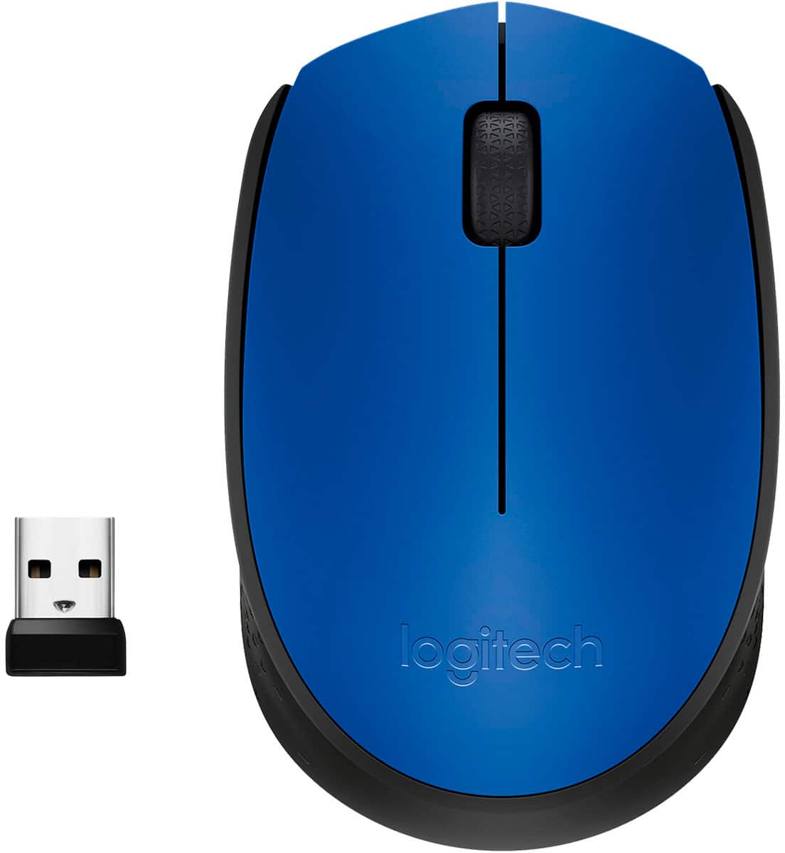 Front. Logitech - M170 Wireless Compact Optical Ambidextrous Mouse - Blue.